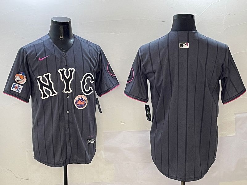 Men New York Mets Blank Black City Edition 2025 Nike MLB Jersey style 4